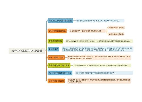 提升工作效率小妙招思维导图