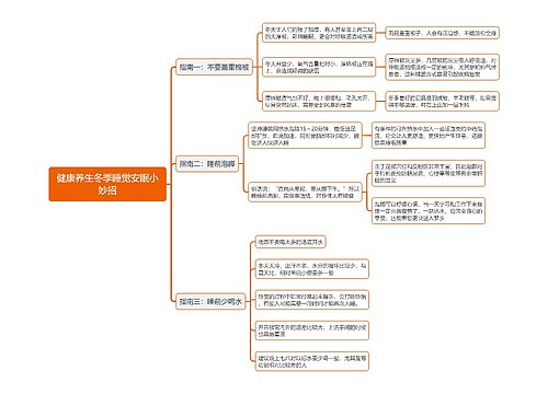 健康养生冬季睡觉安眠小妙招思维导图