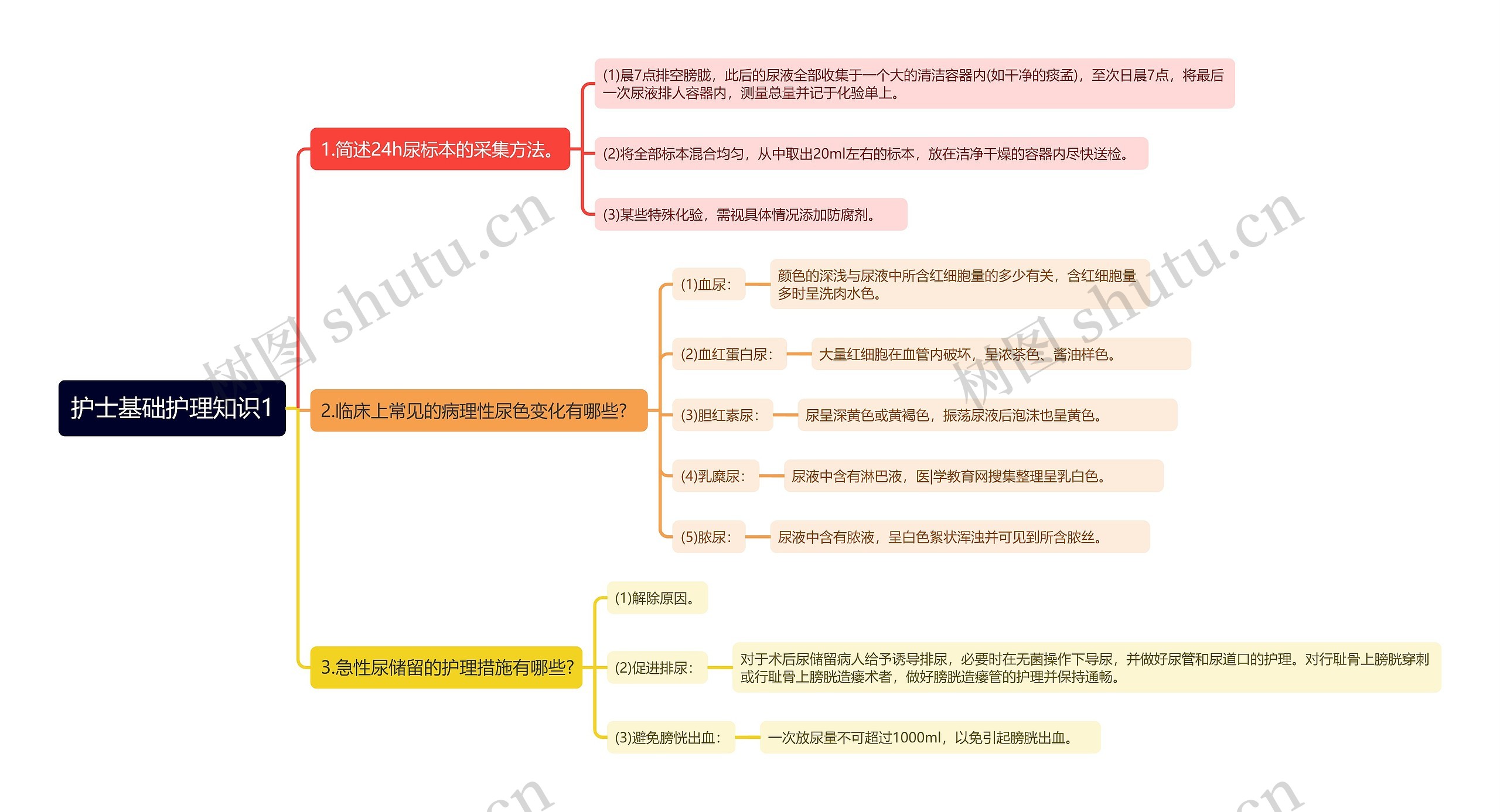 护士基础护理知识1思维导图