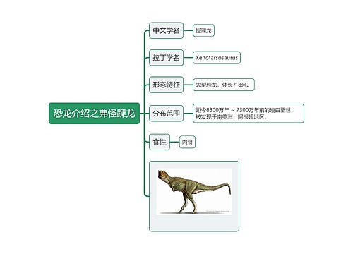恐龙介绍之弗怪踝龙思维导图