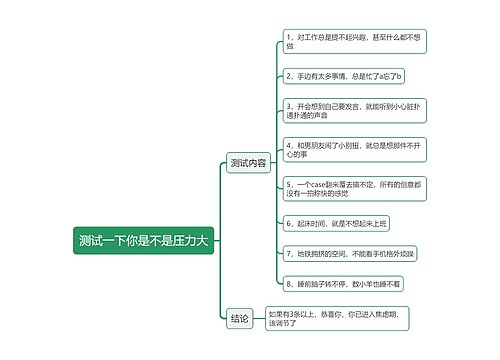 测试一下你是不是压力大思维导图