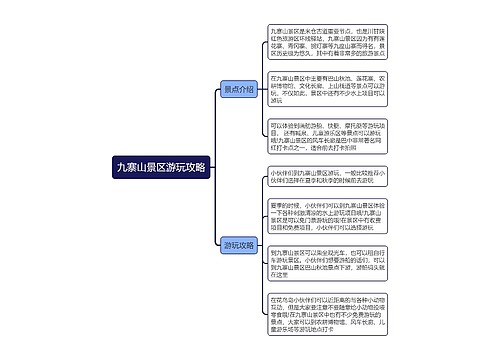 九寨山景区游玩攻略思维导图