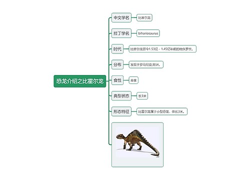 恐龙介绍之比霍尔龙思维导图