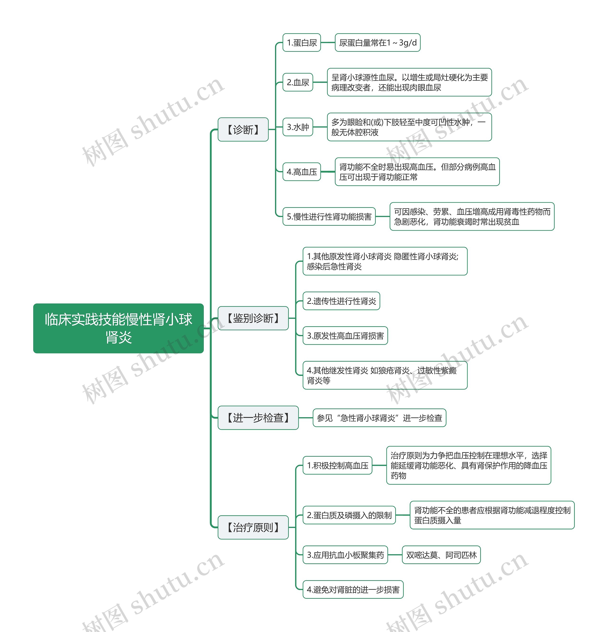 临床实践技能慢性肾小球肾炎思维导图 临床实践技能慢性肾小球肾炎思维导图