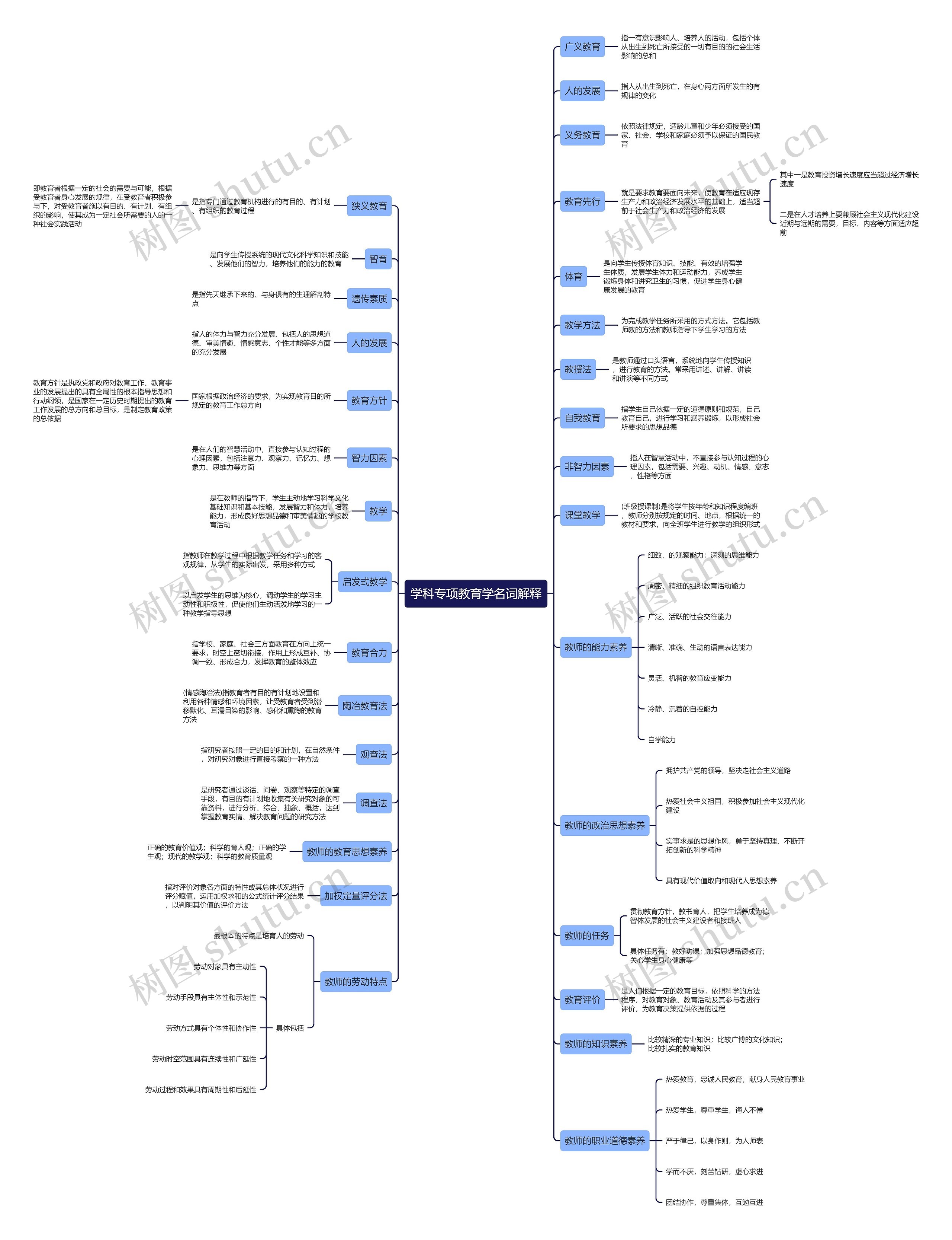 学科专项教育学名词解释思维导图