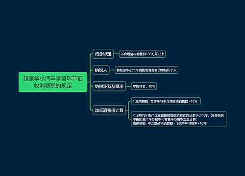 超豪华小汽车零售环节征收消费税的规定思维导图