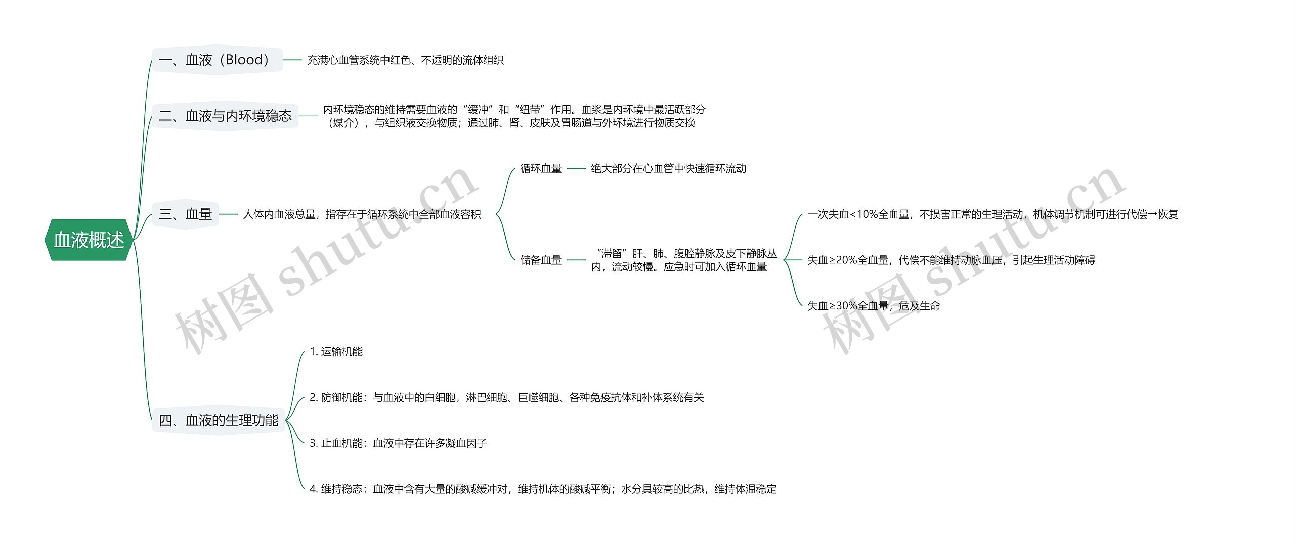 血液概述思维导图