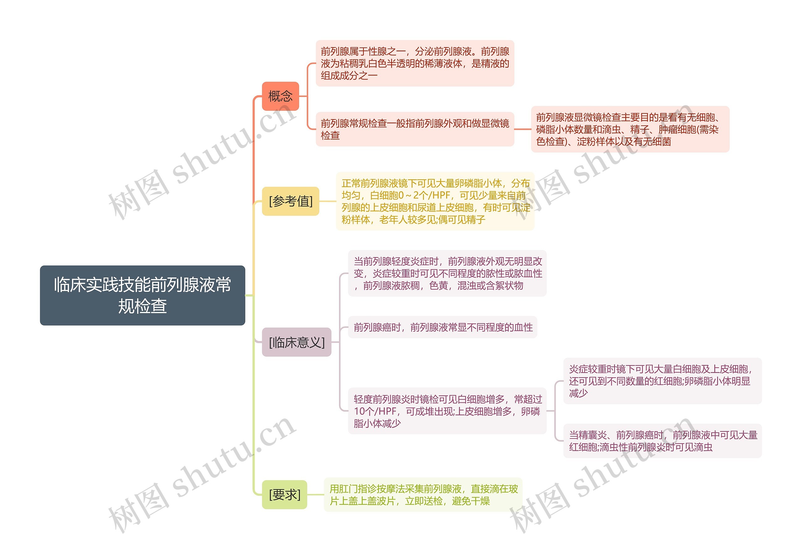 临床实践技能前列腺液常规检查思维导图高清图 临床实践技能前列腺液常规检查思维导图