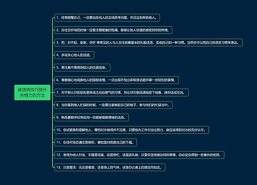 高情商技巧提升共情力的方法思维导图