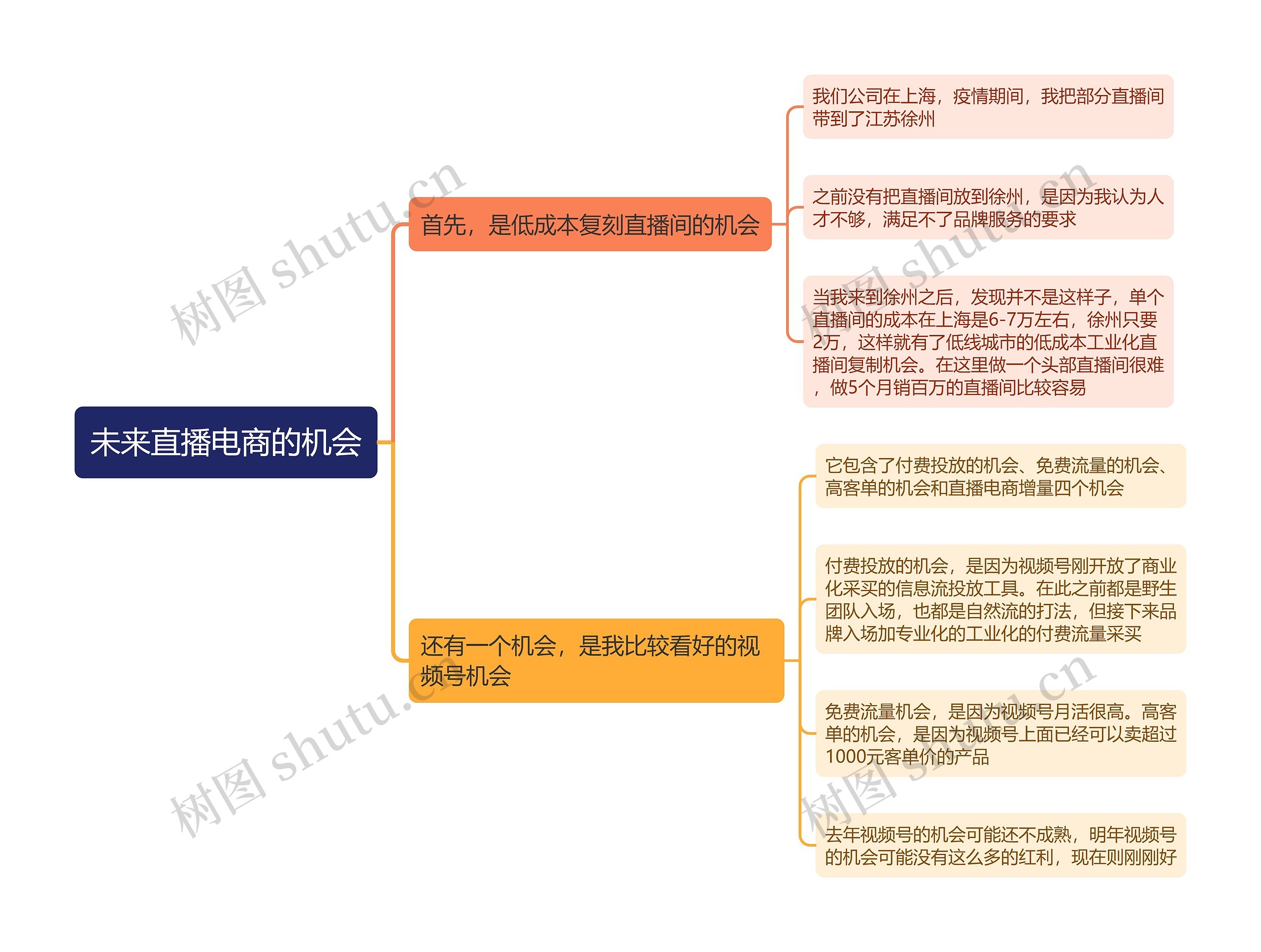 未来直播电商的机会思维导图