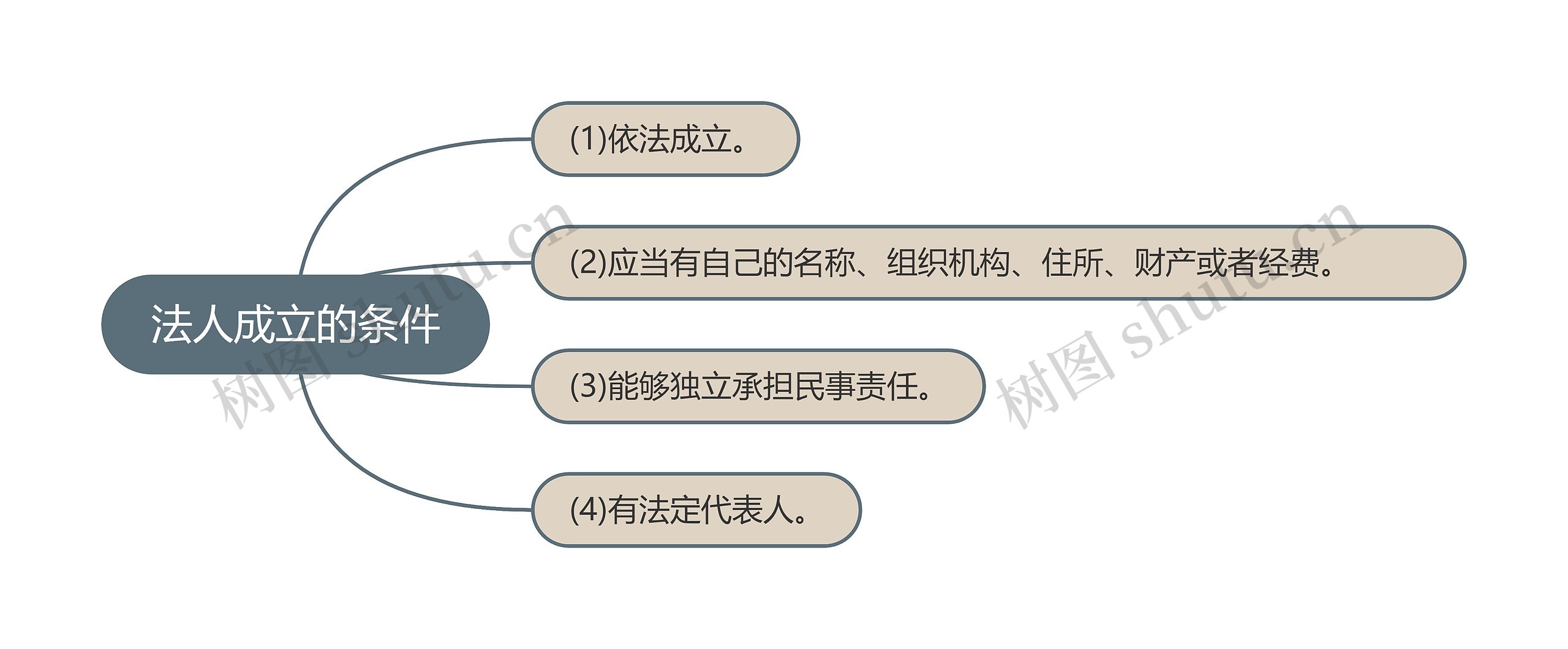 法人成立的条件思维导图