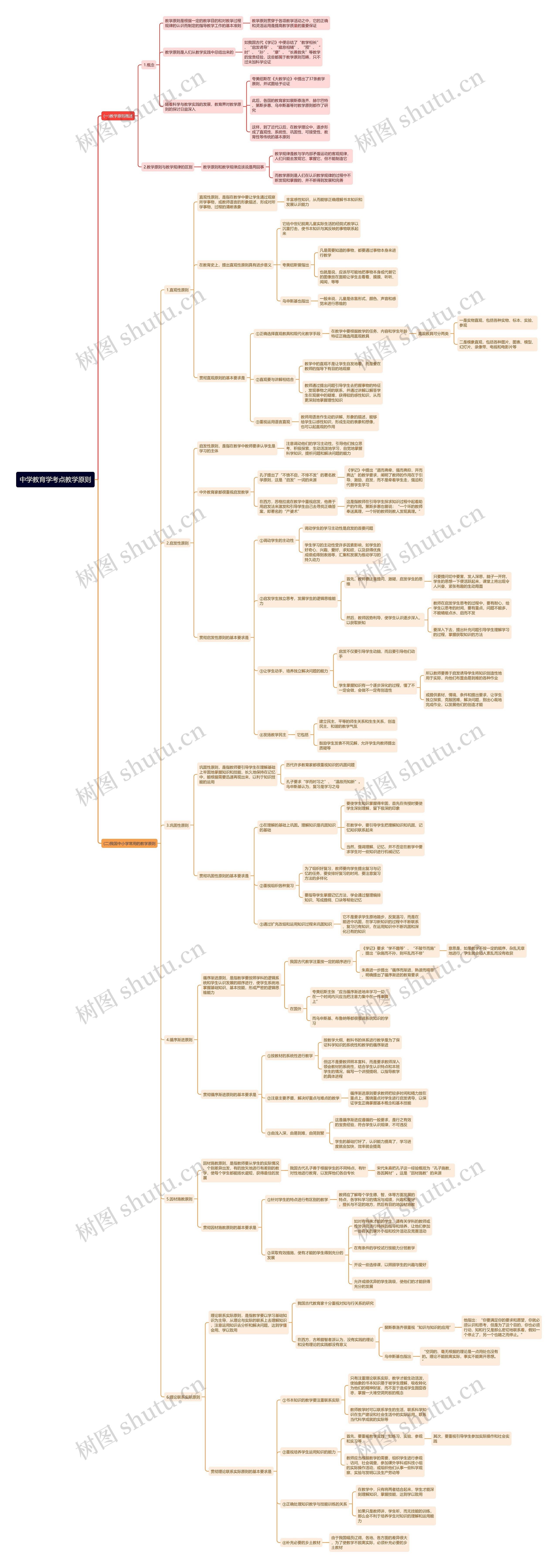 中学教育学考点教学原则思维导图