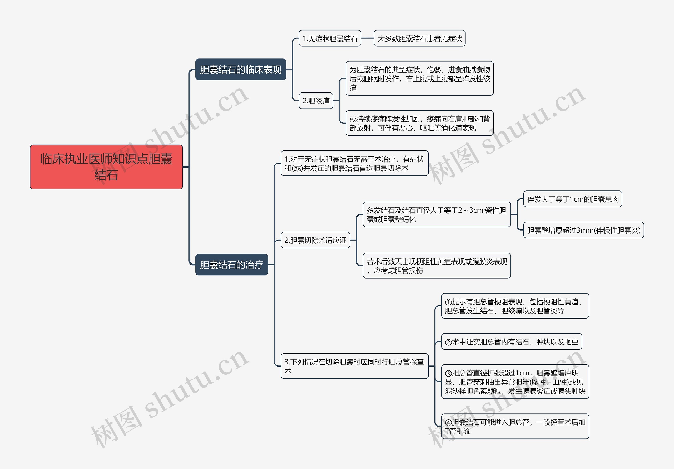 临床执业医师知识点胆囊结石思维导图