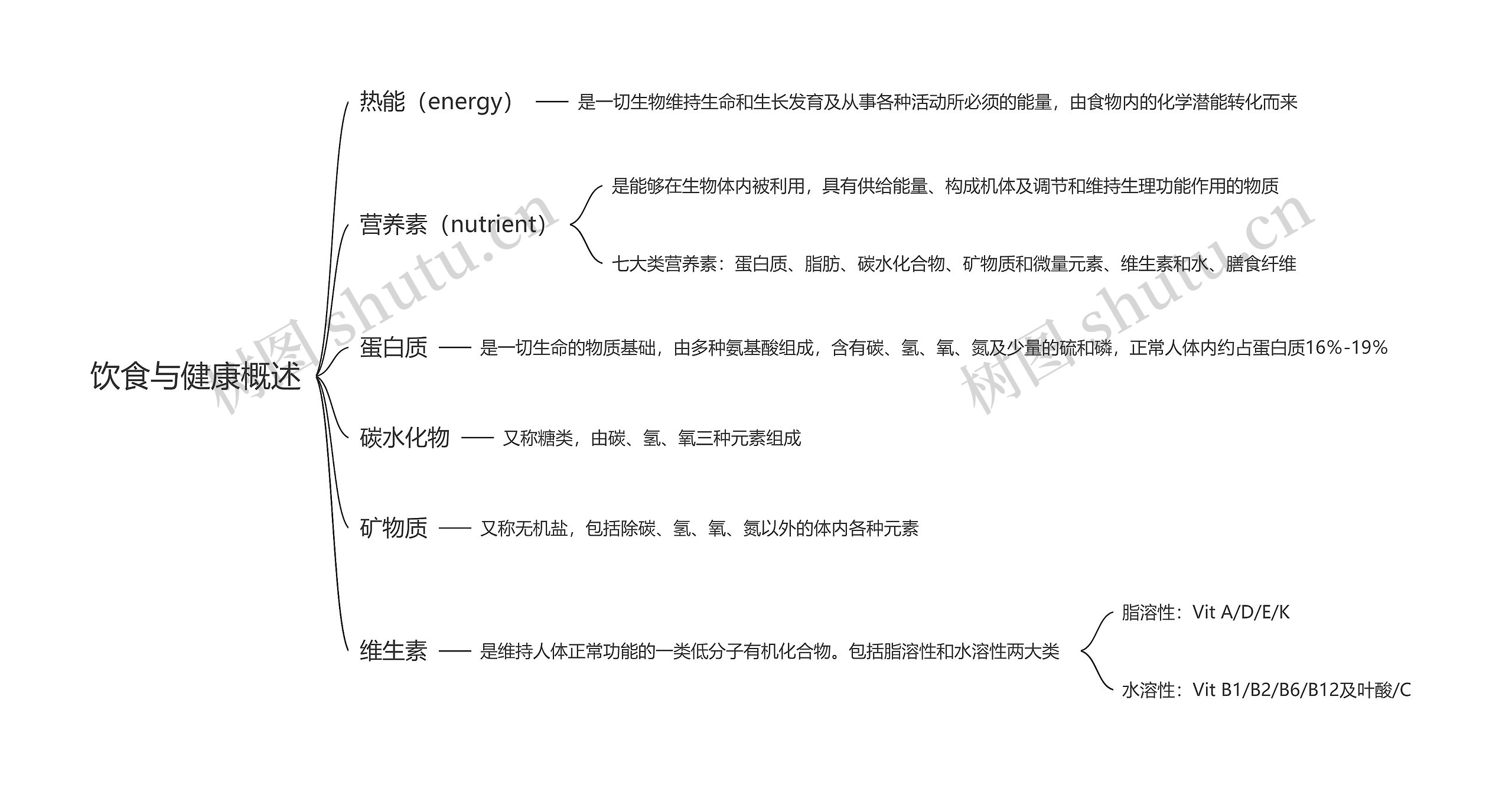 饮食与健康概述思维导图