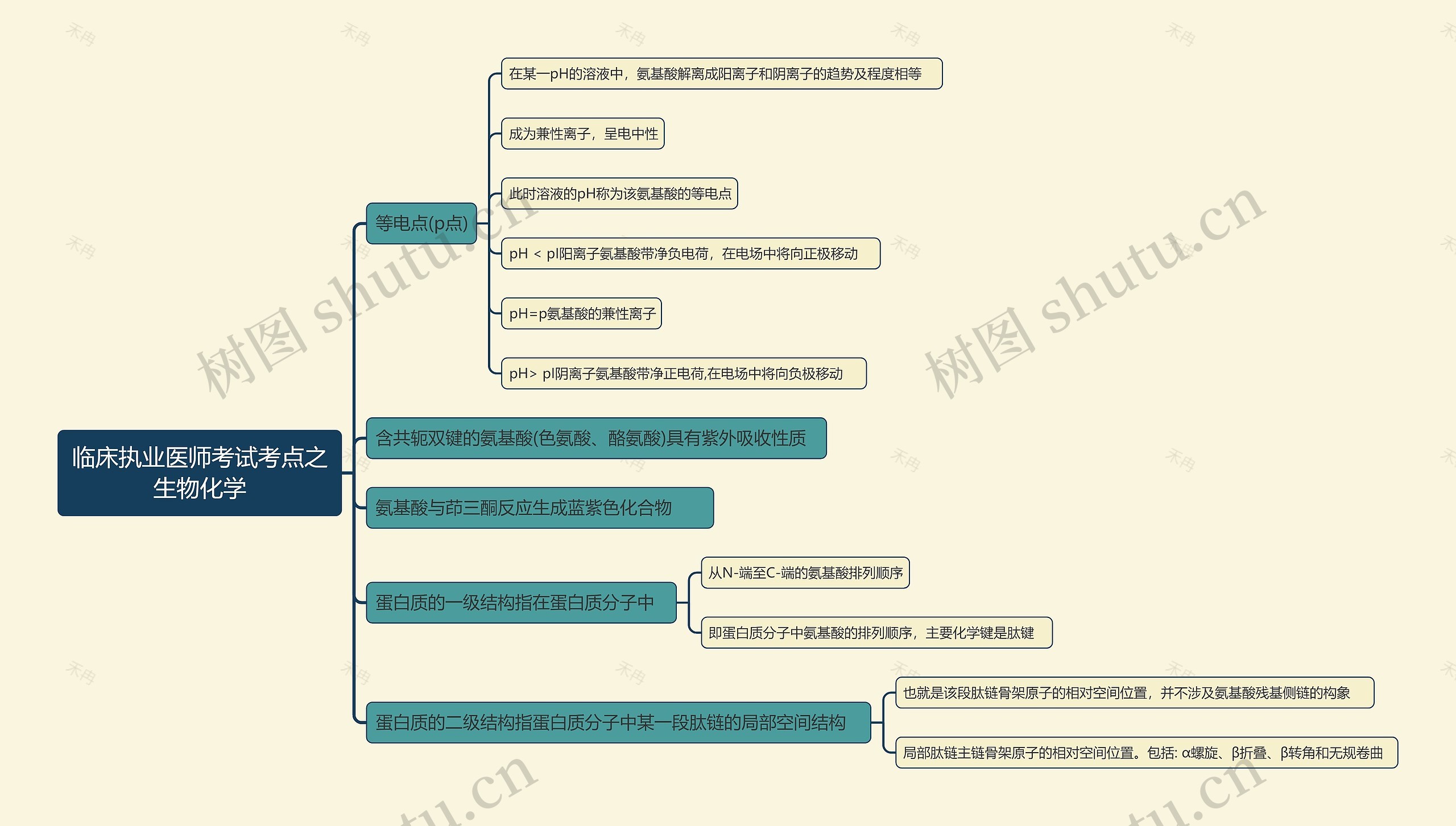 临床执业医师考试考点之生物化学思维导图