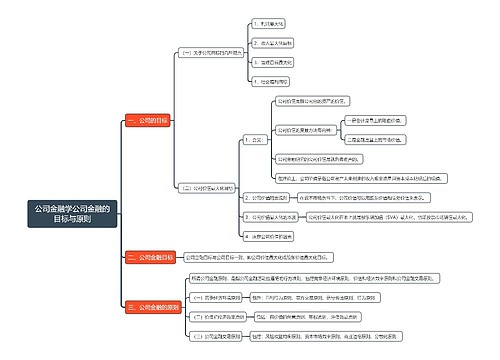 公司金融学公司金融的目标与原则思维导图