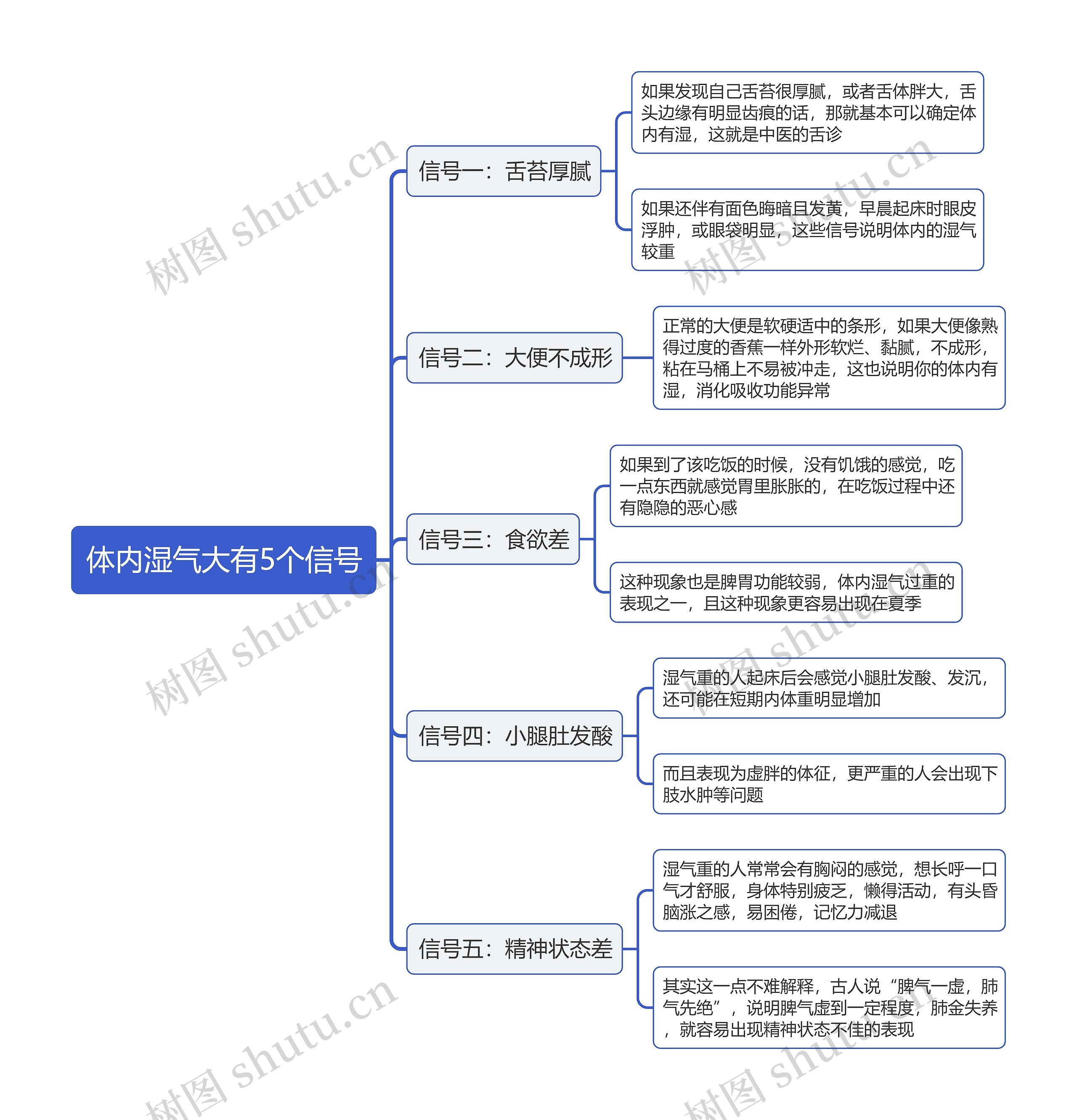 体内湿气大有5个信号思维导图