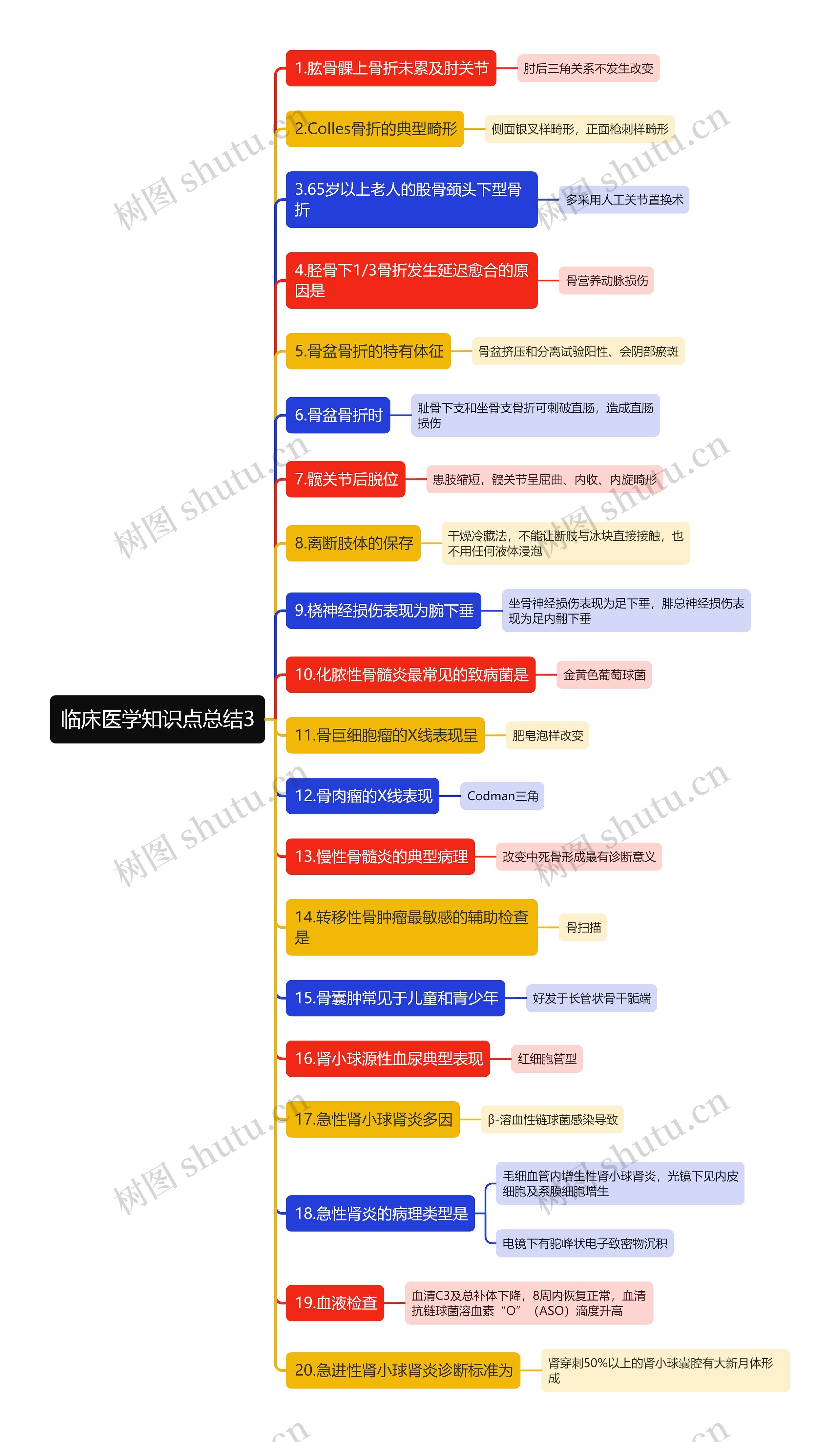 临床医学知识点总结3思维导图