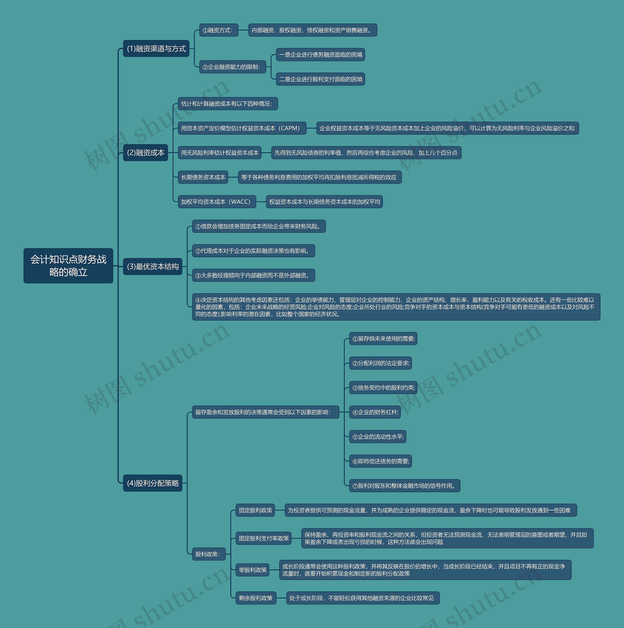 会计知识点财务战略的确立思维导图