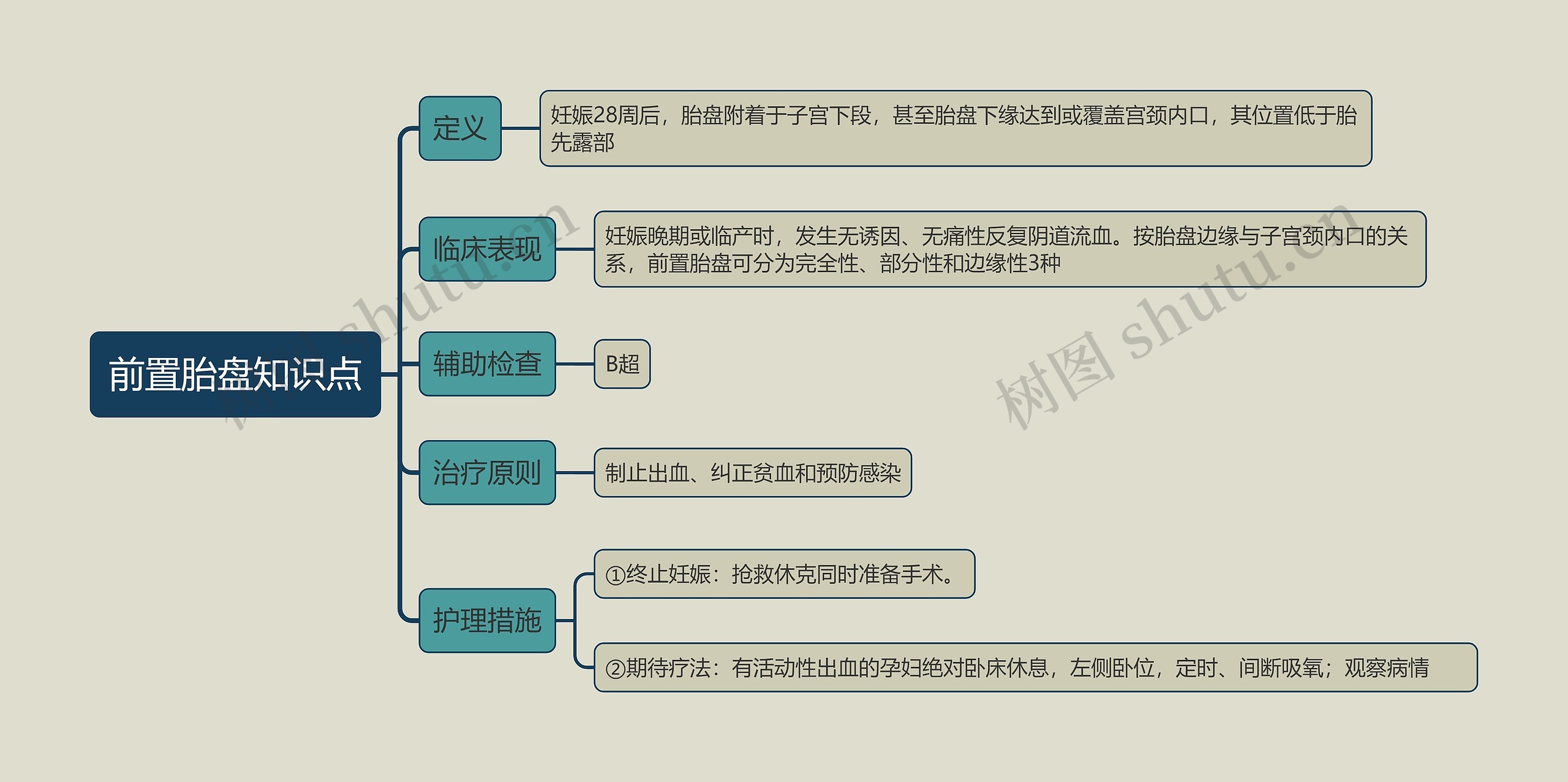 前置胎盘知识点思维导图