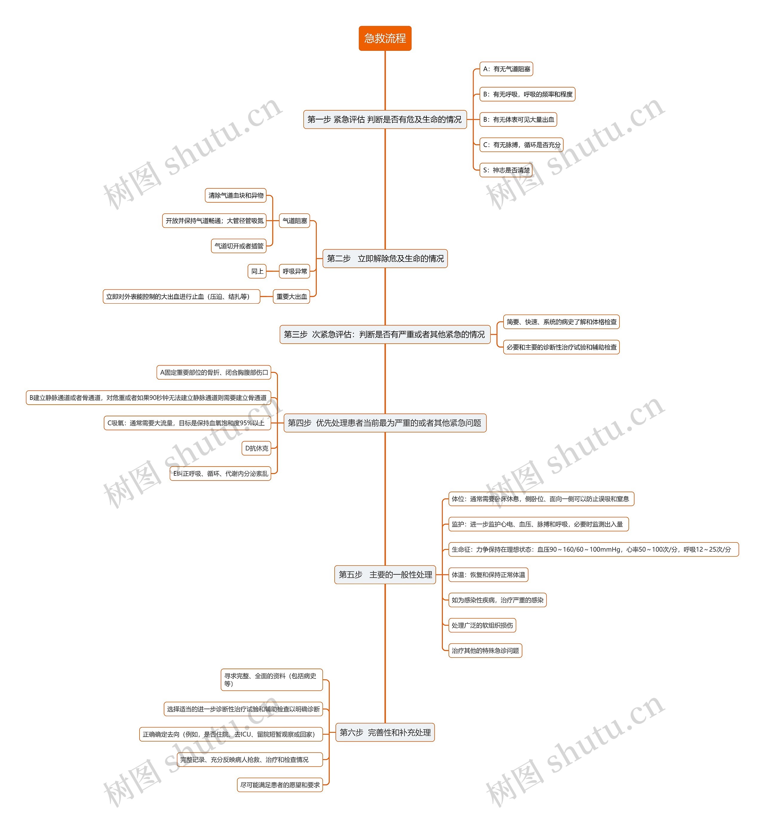 急救流程思维导图