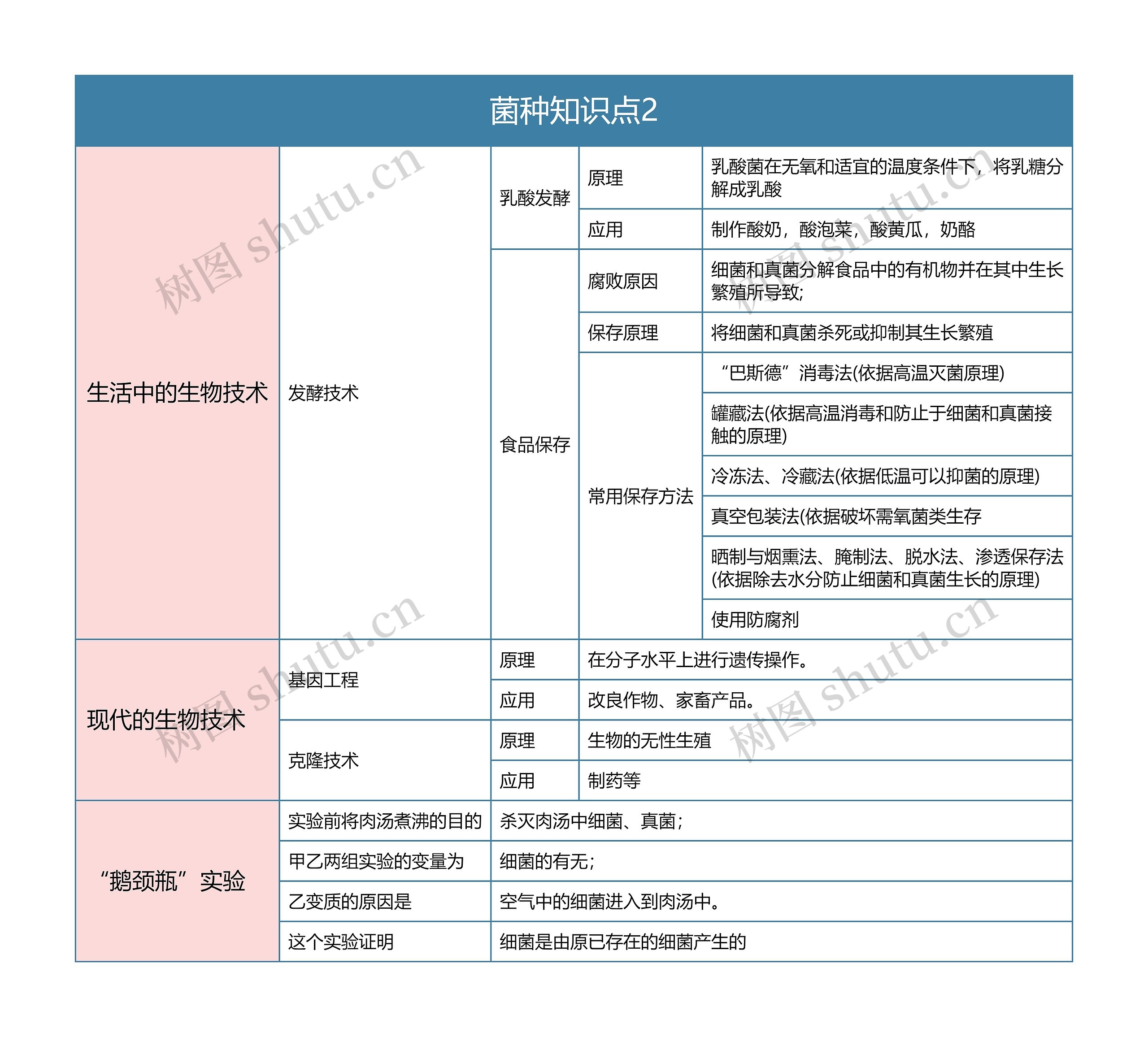 菌种知识点2思维导图