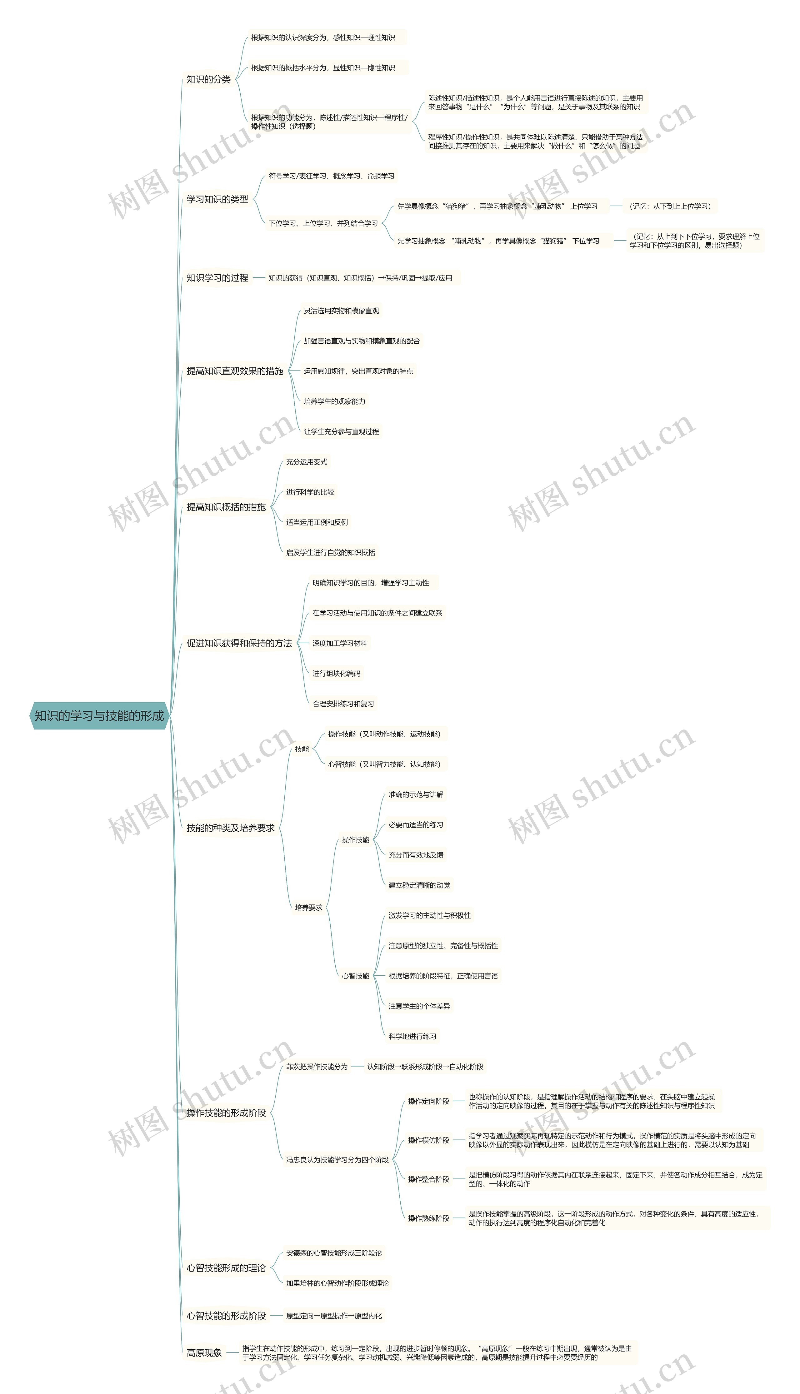 知识的学习与技能的形成思维导图
