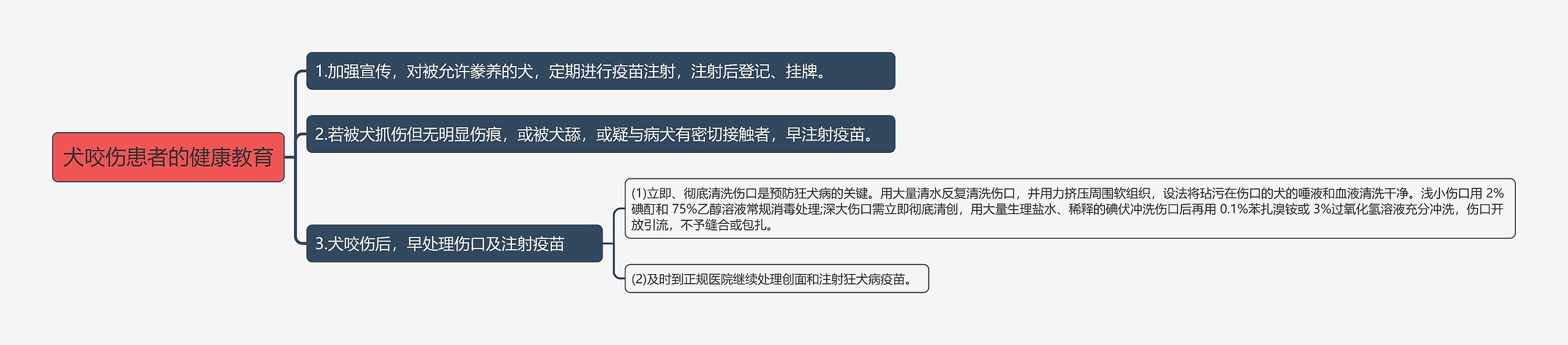 犬咬伤患者的健康教育思维导图