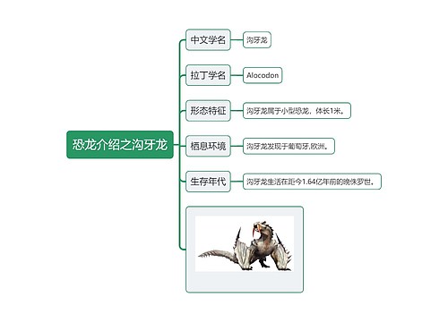 恐龙介绍之沟牙龙思维导图