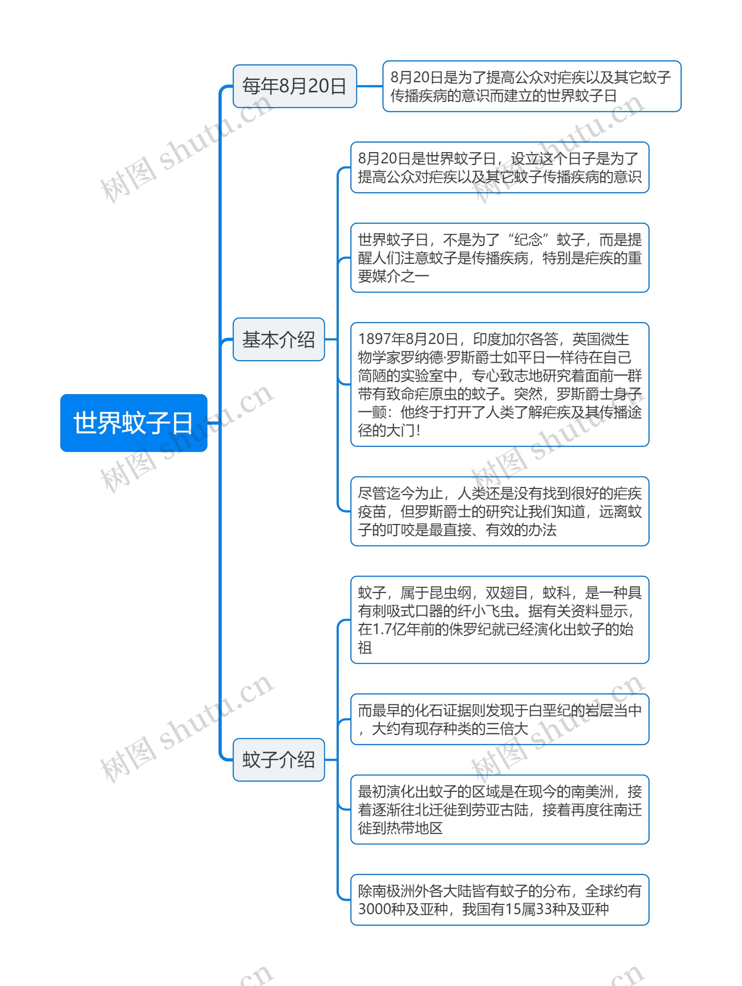 世界蚊子日思维导图