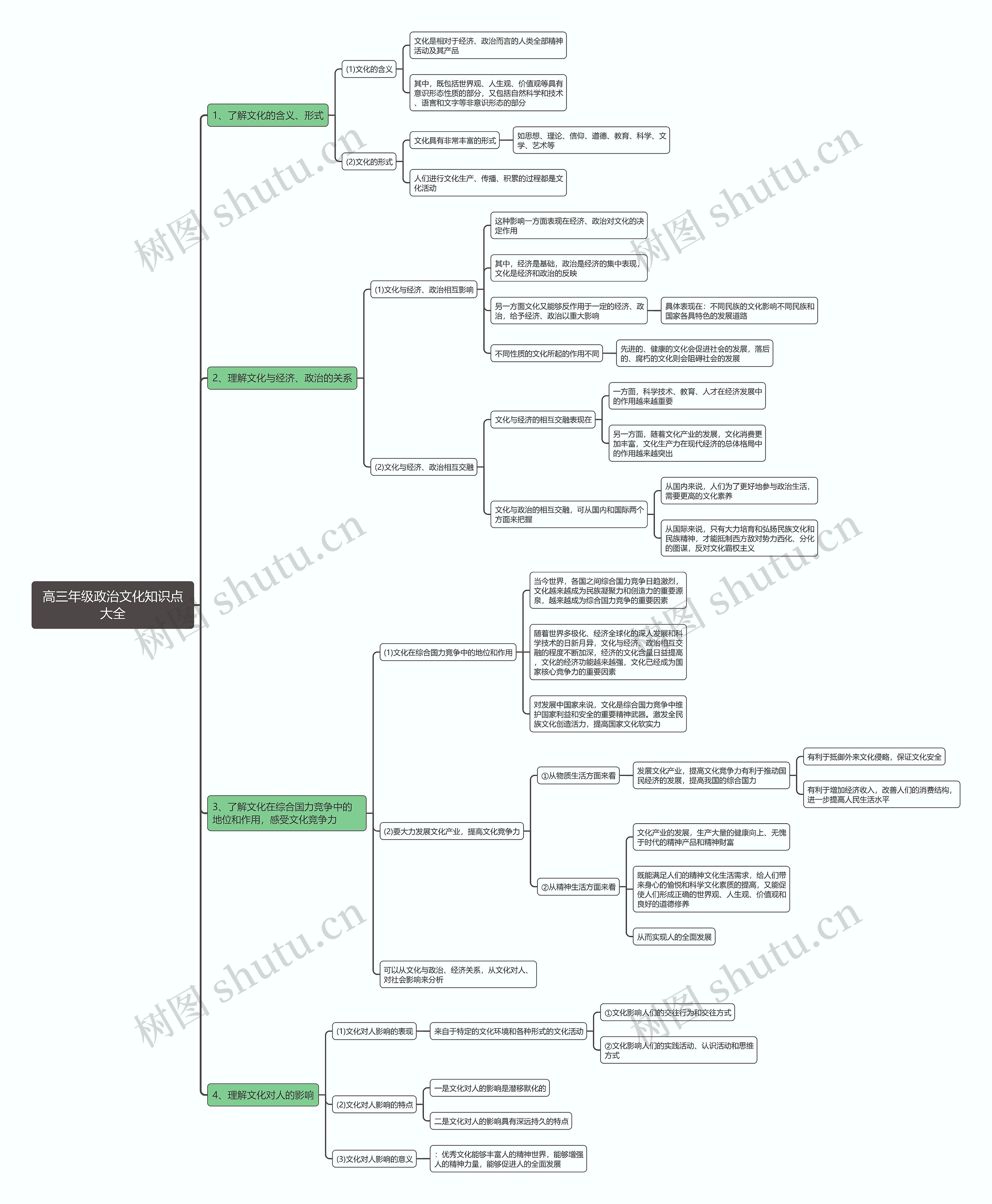 高三政治文化知识点大全思维导图