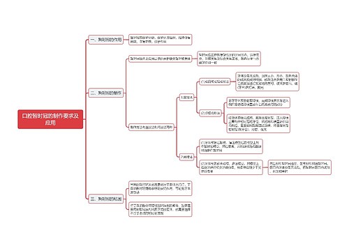 口腔暂时冠的制作要求及应用思维导图