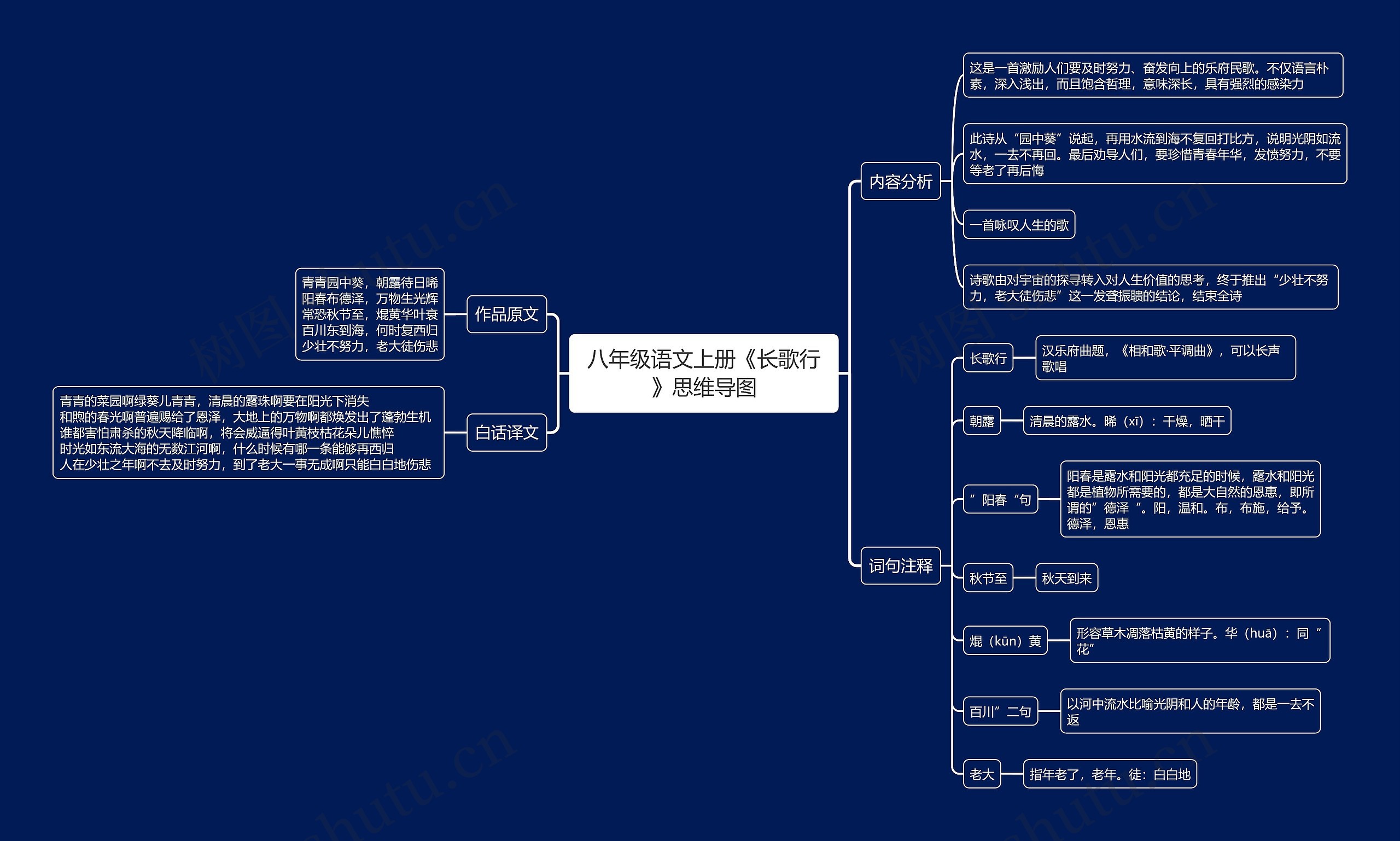 八年级语文上册《长歌行》思维导图