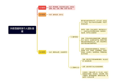 抖音直播带货个人团队搭建思维导图