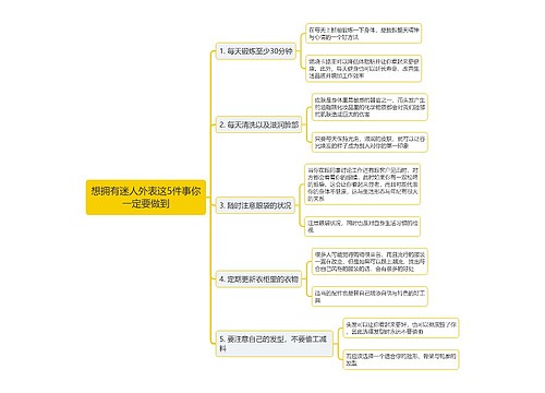 想拥有迷人外表这5件事你一定要做到思维导图