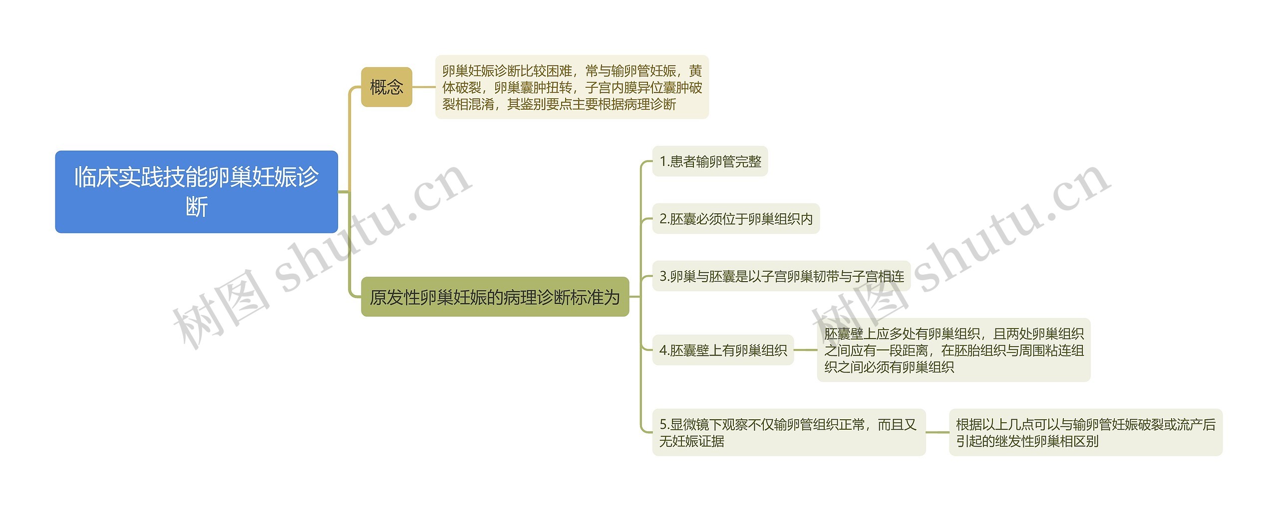 临床实践技能卵巢妊娠诊断思维导图