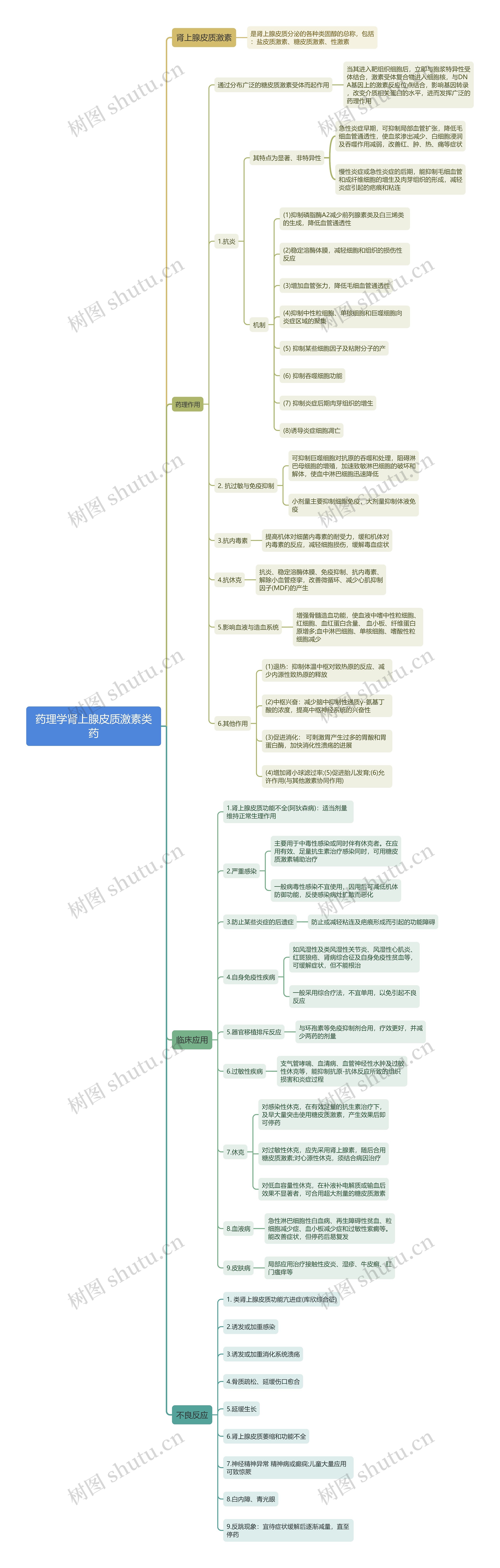 药理学肾上腺皮质激素类药思维导图