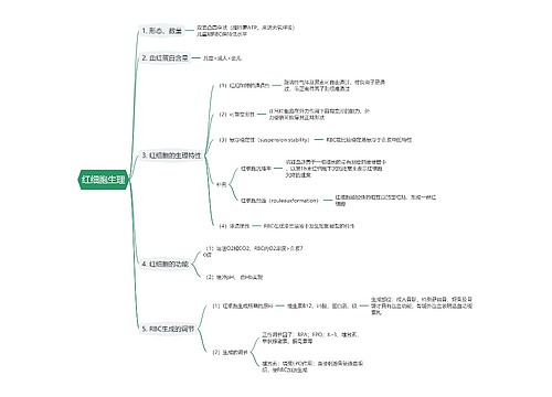 红细胞生理思维导图
