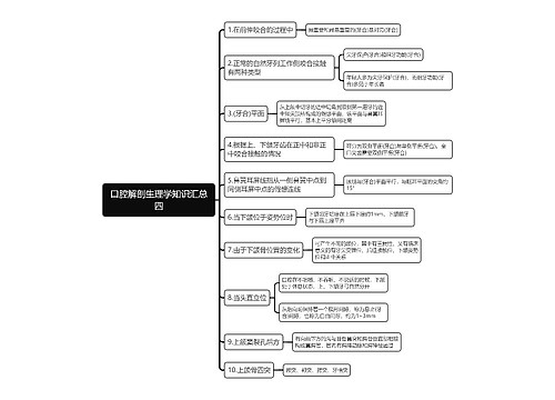 口腔解剖生理学知识汇总四思维导图