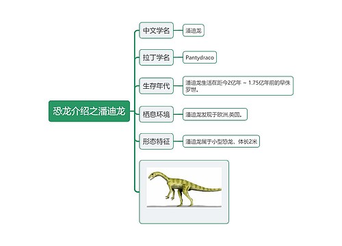 恐龙介绍之潘迪龙思维导图