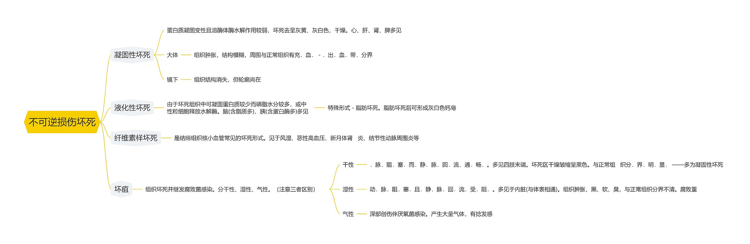 不可逆损伤坏死思维导图