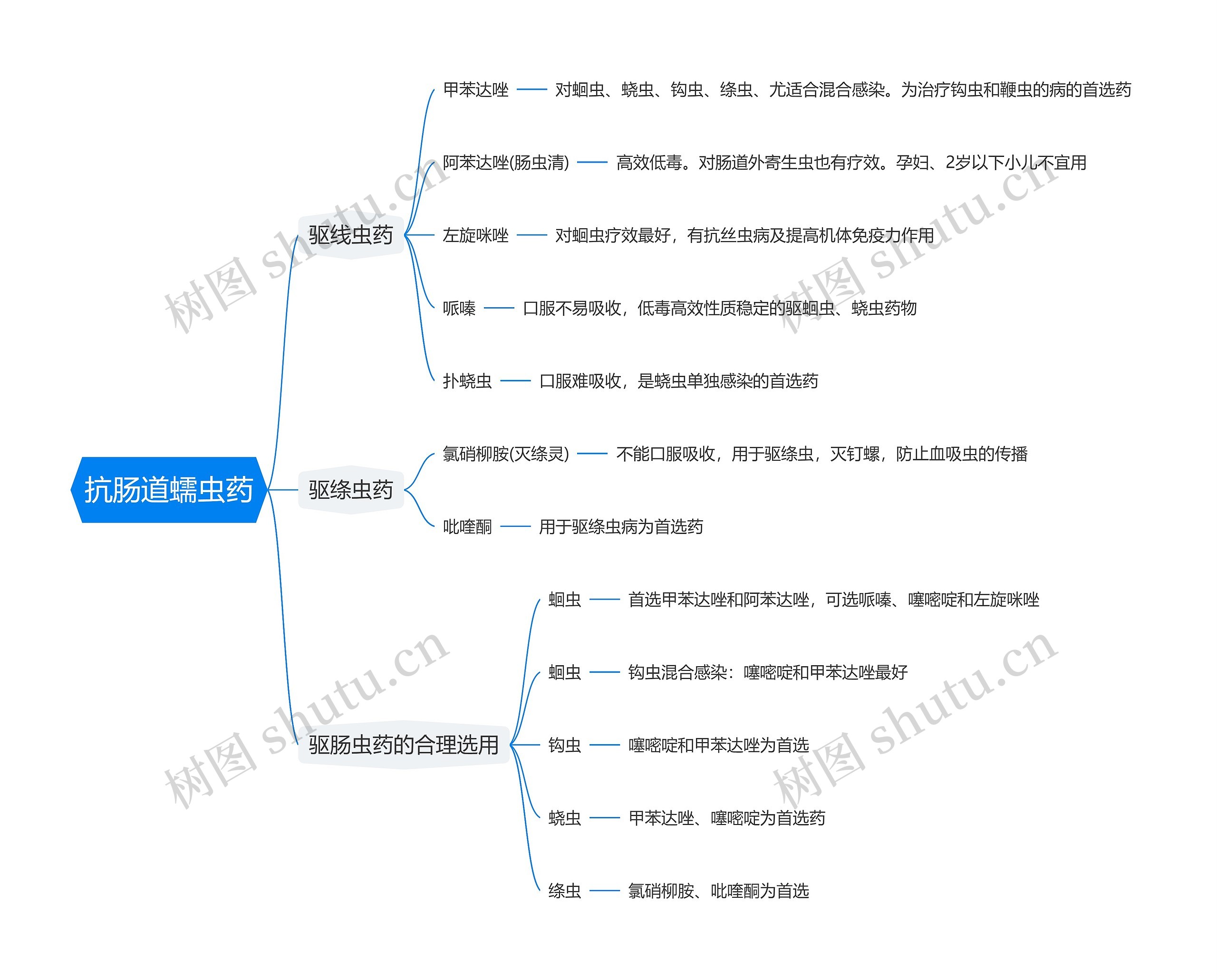 抗肠道蠕虫药思维导图