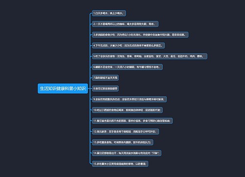 生活知识健康科普小知识思维导图
