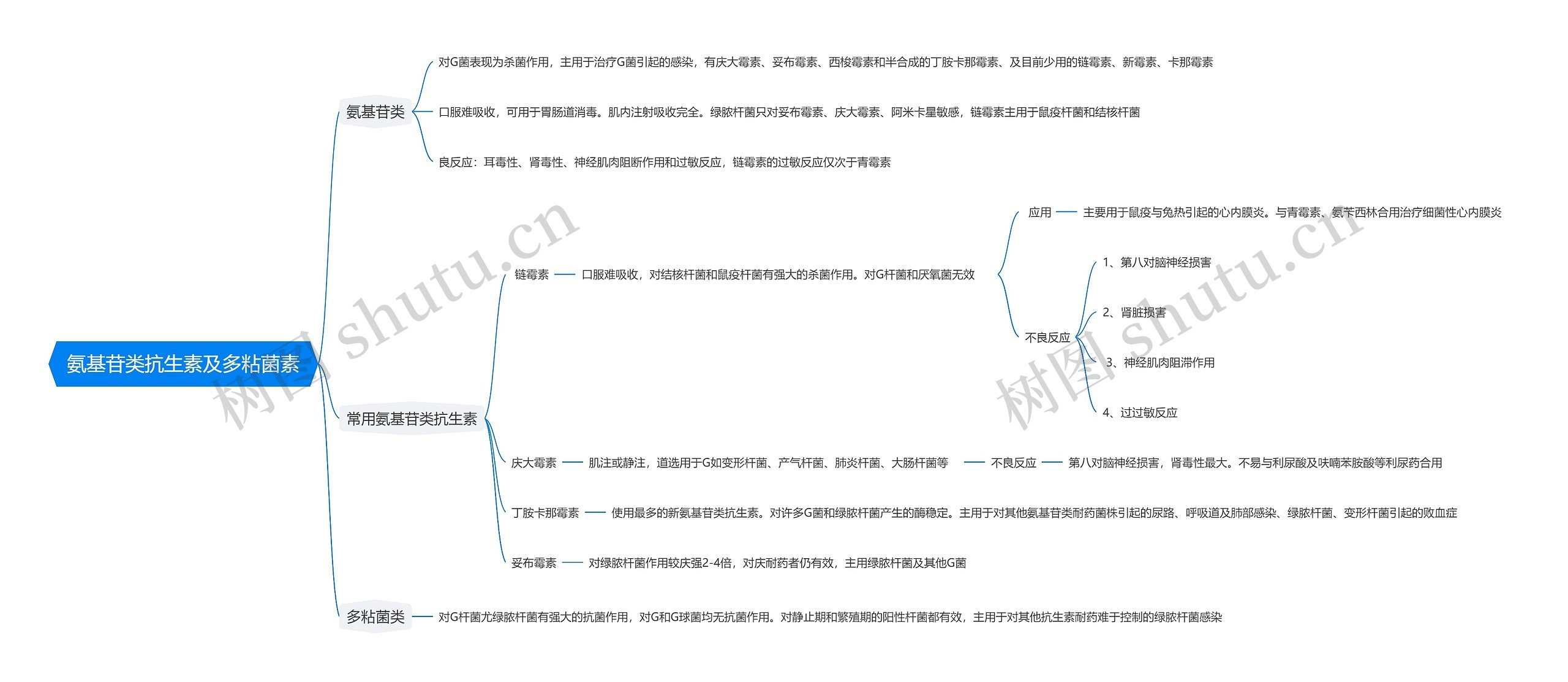 氨基苷类抗生素及多粘菌素思维导图
