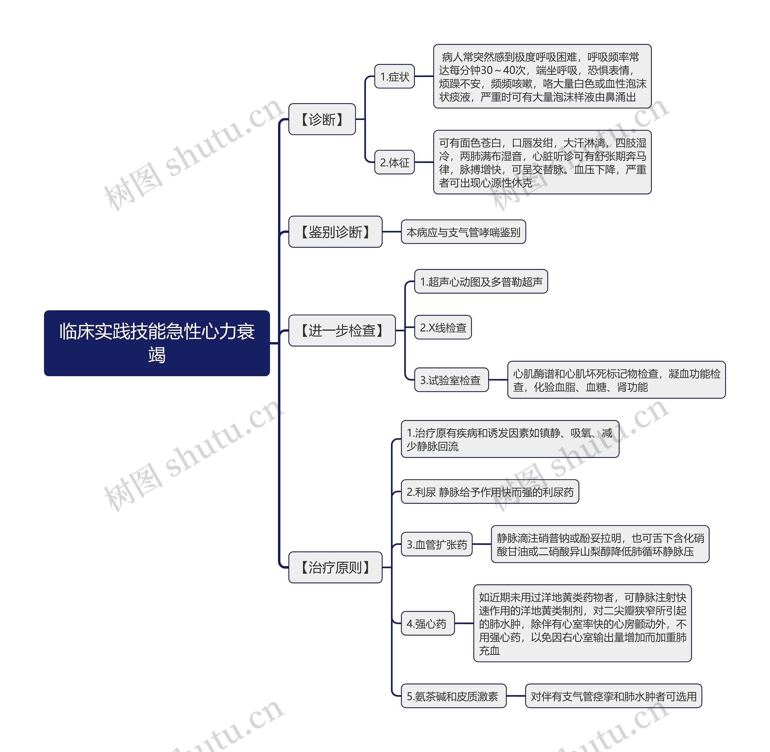 临床实践技能急性心力衰竭思维导图