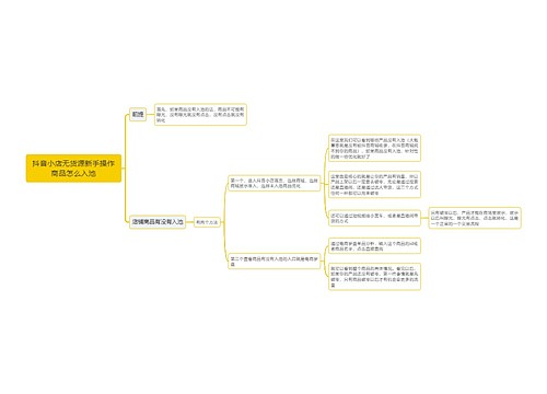 抖音小店无货源新手操作商品怎么入池思维导图