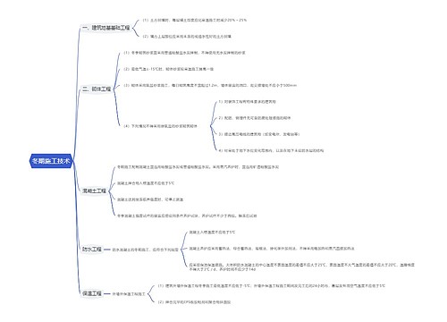 冬期施工技术思维导图
