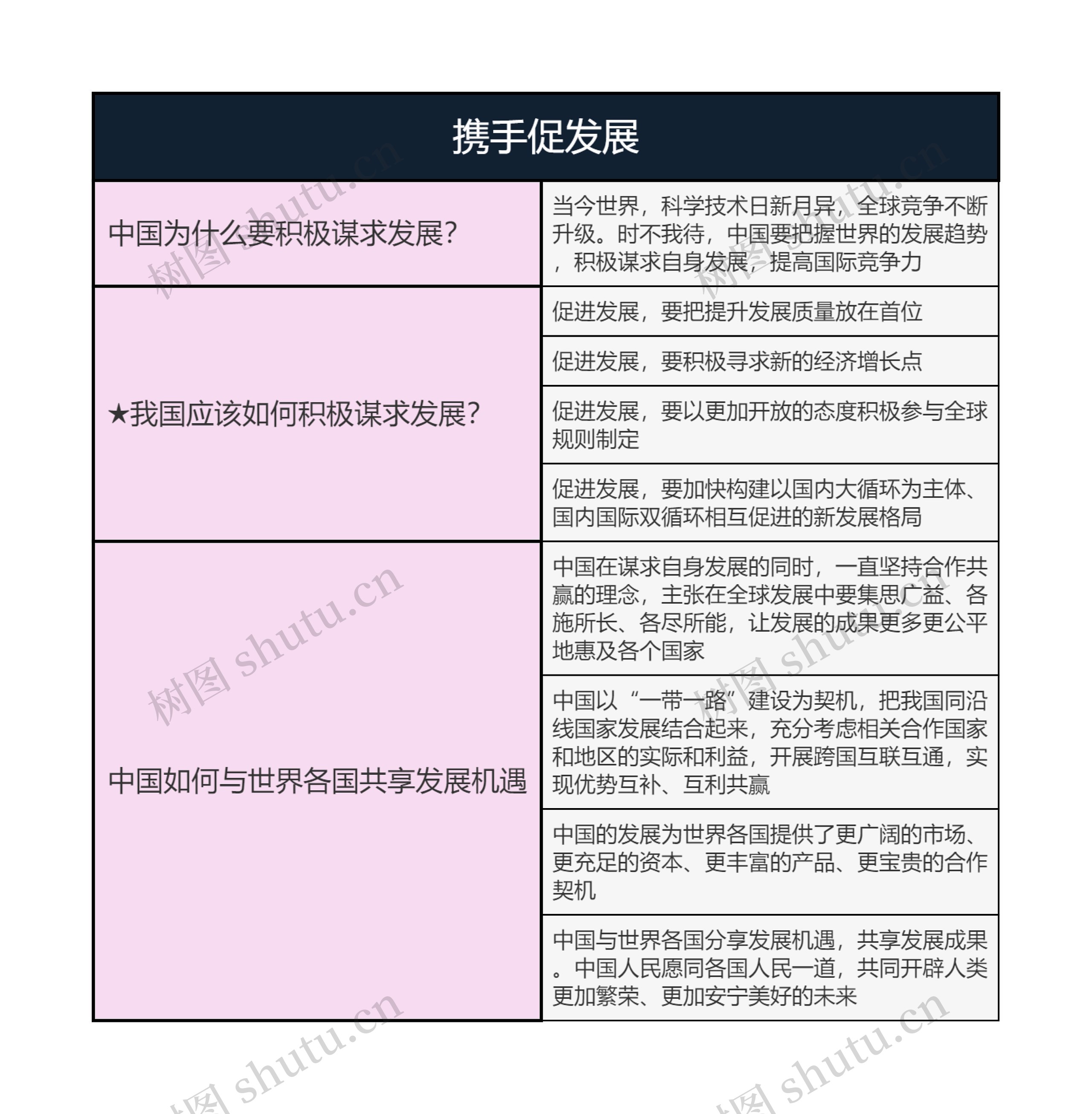 九年级下册道德与法治  携手促发展