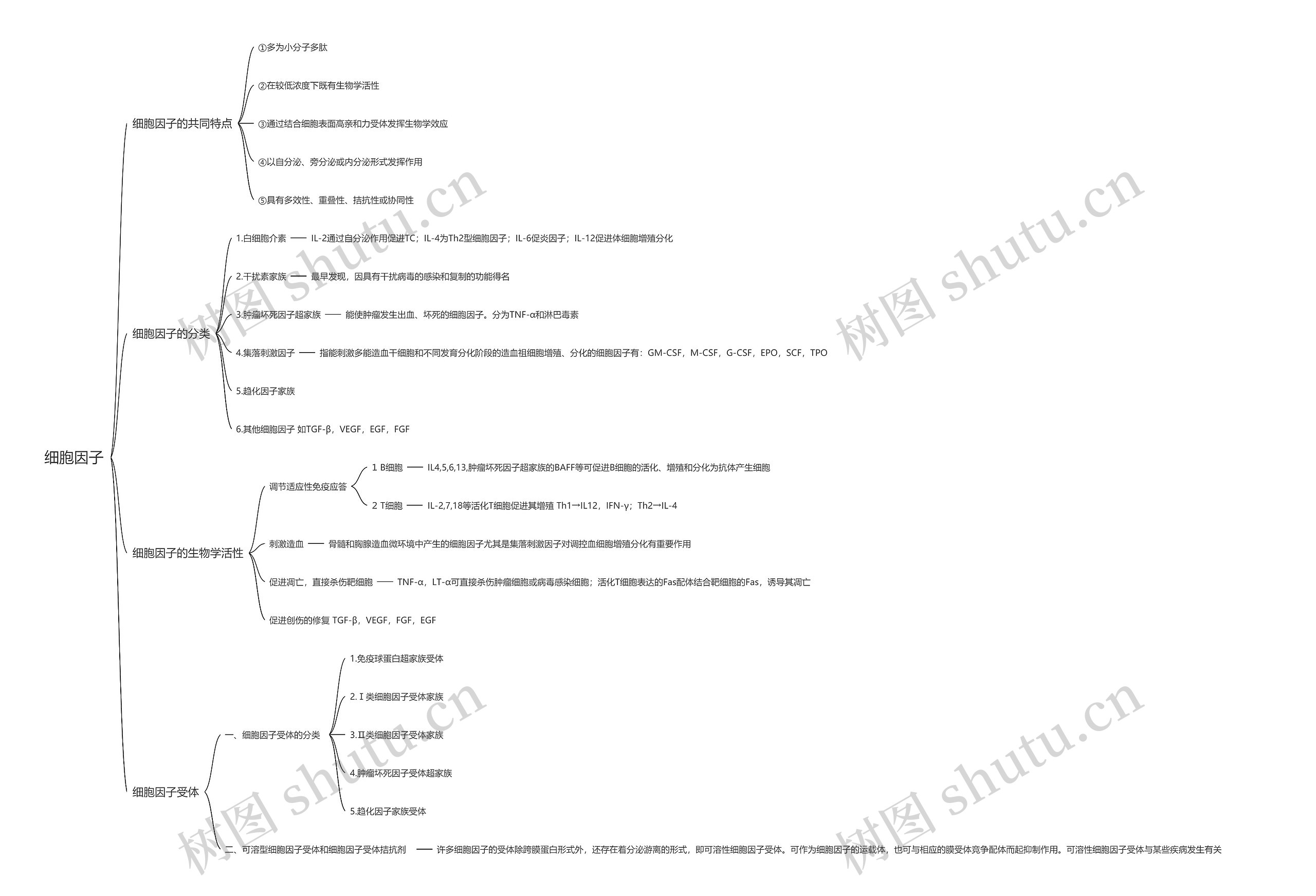 细胞因子思维导图