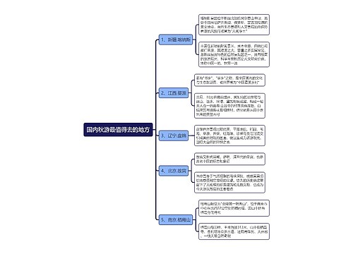 国内秋游最值得去的地方思维导图